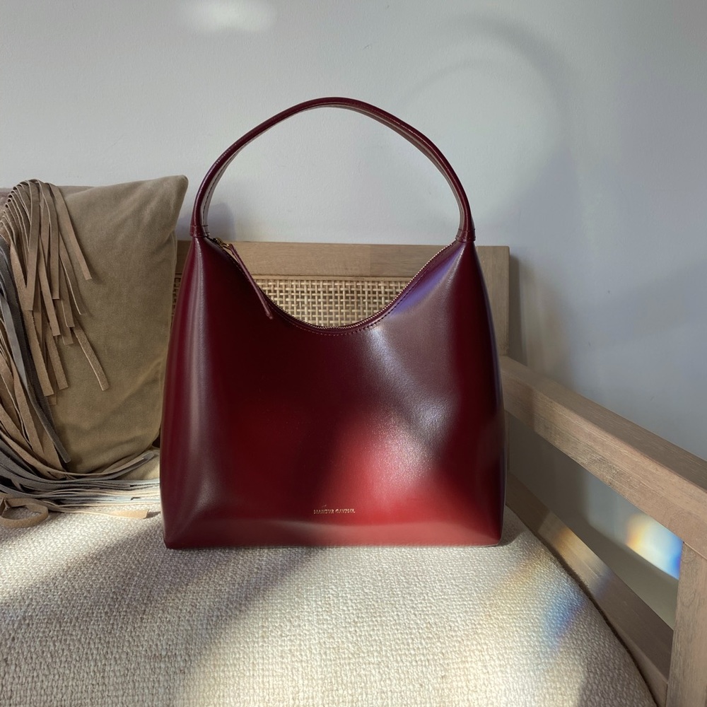 SOLD | NWOT Mansur Gavriel burgundy red leather handle bag - Picture 3 of 11